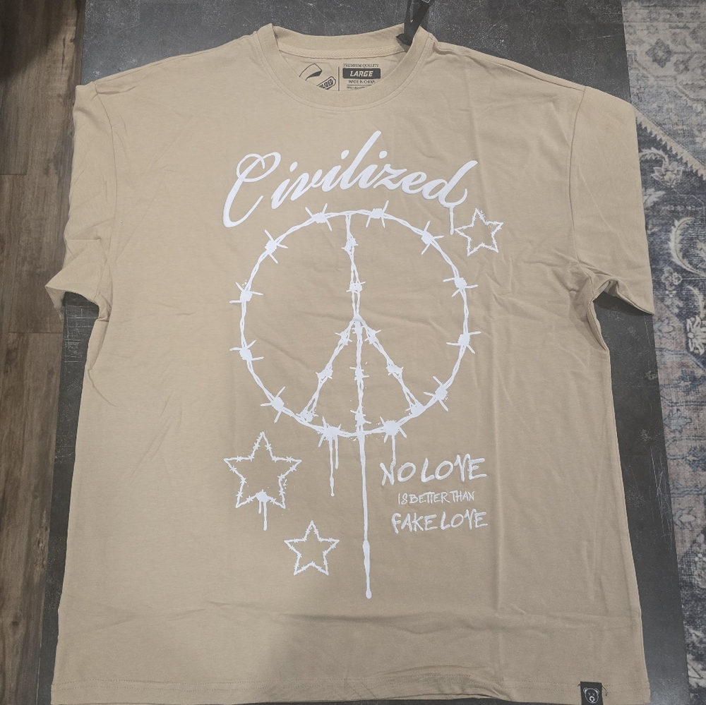 No Love Graphic Tee - Beige
